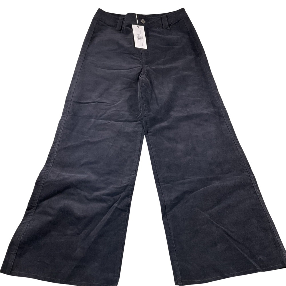 Takeover Stretch Wide Leg Suede Denim Black‎ Pants